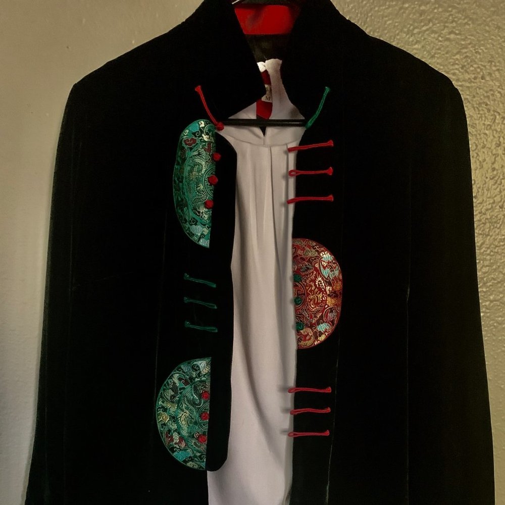 Beautifully detailed black velvet jacket